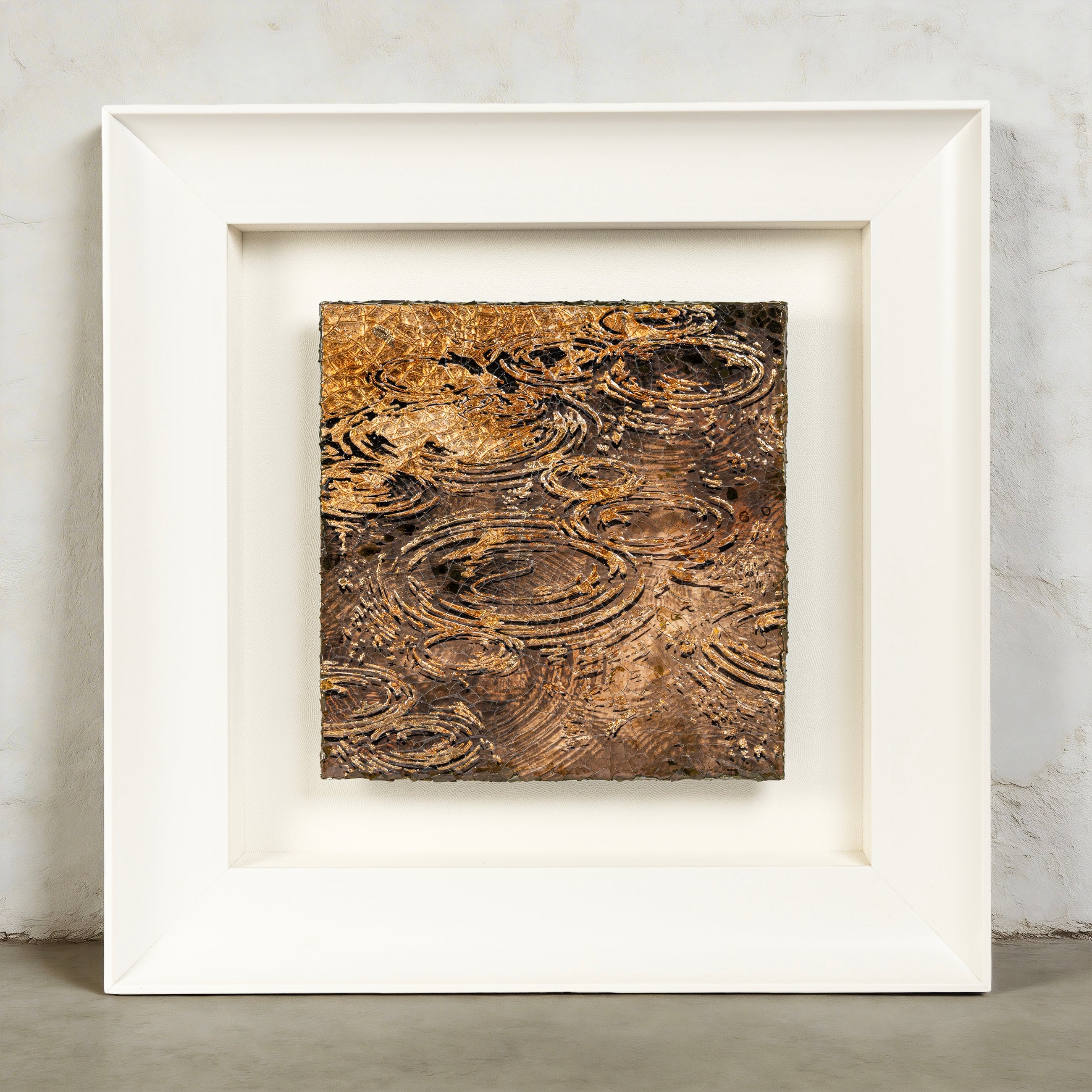 Golden Ripples Handcrater Fired Foil Art