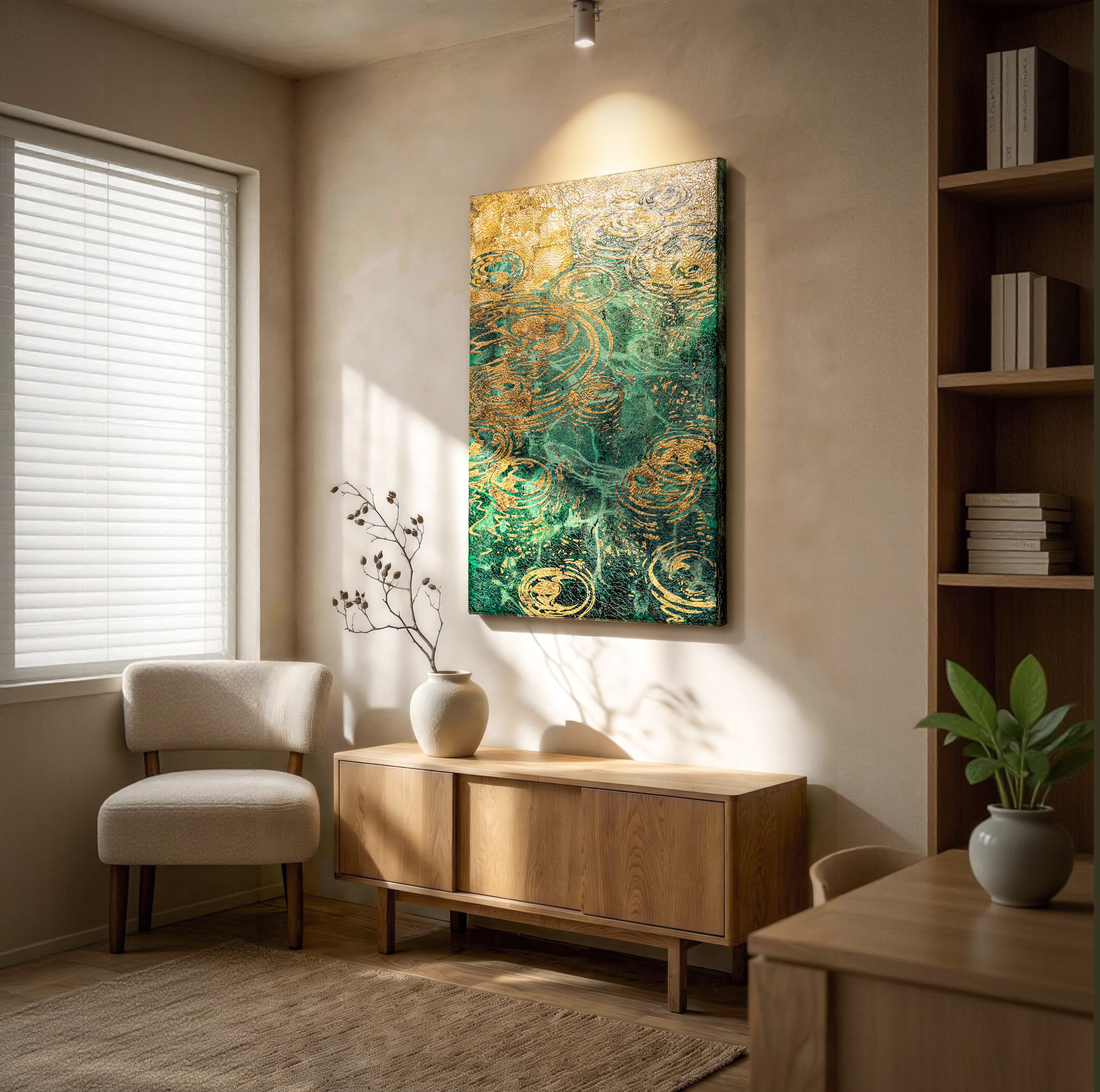 Spring and Ripples Fired Foil Handcrafted Art