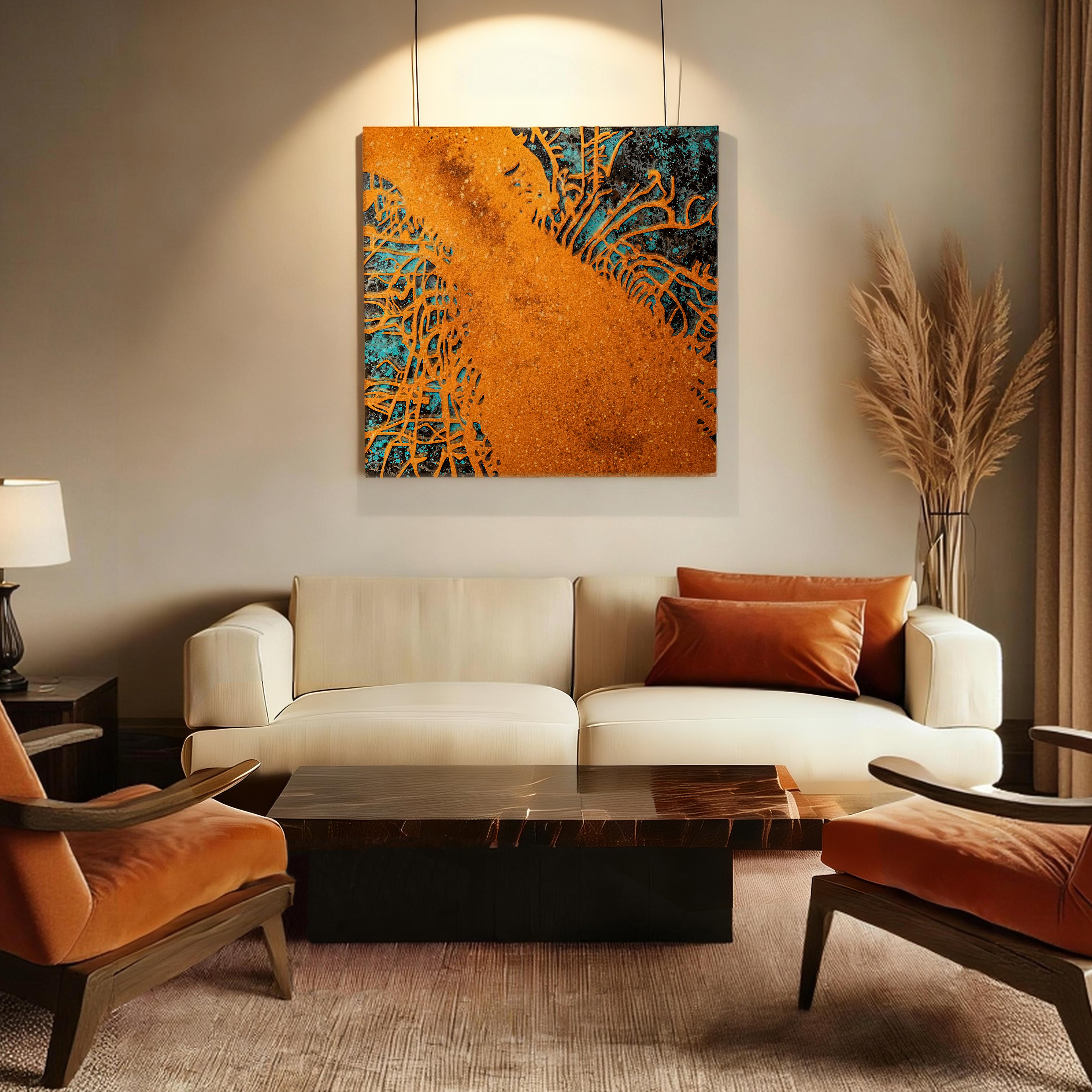 Blossoming Flame Texture  Handcrafted Art