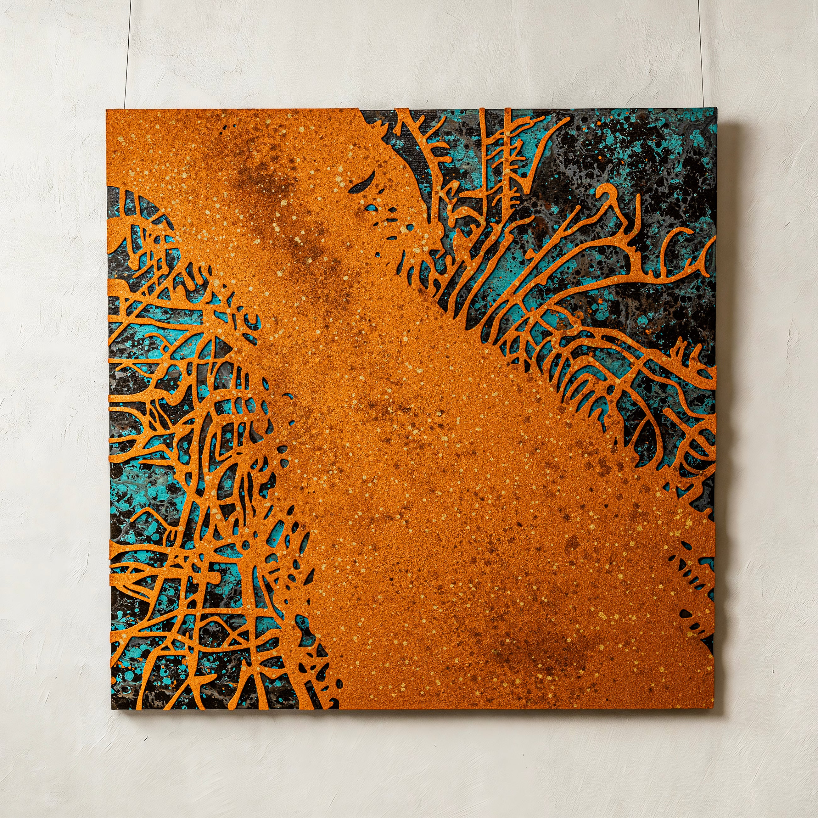 Blossoming Flame Texture  Handcrafted Art