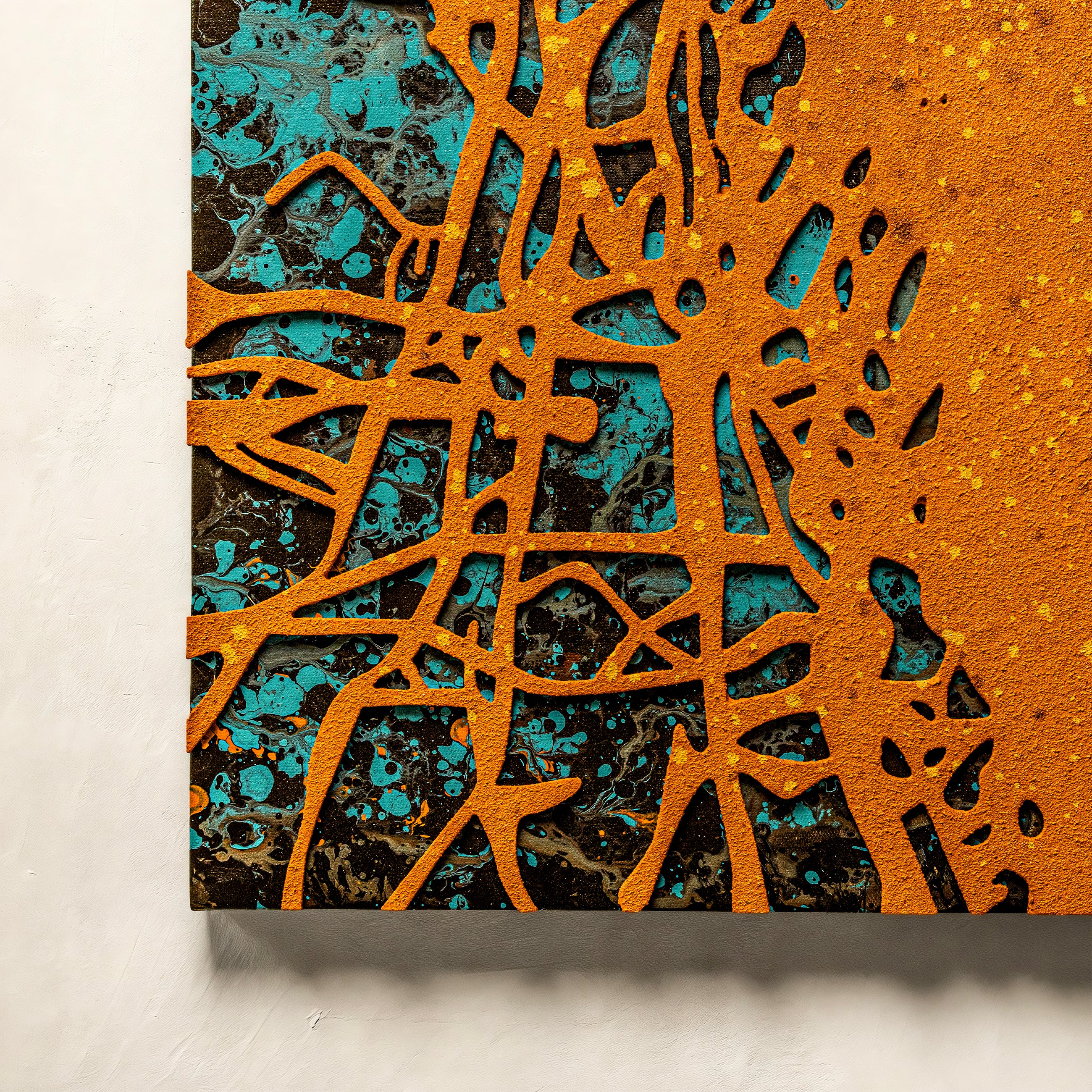 Blossoming Flame Texture  Handcrafted Art