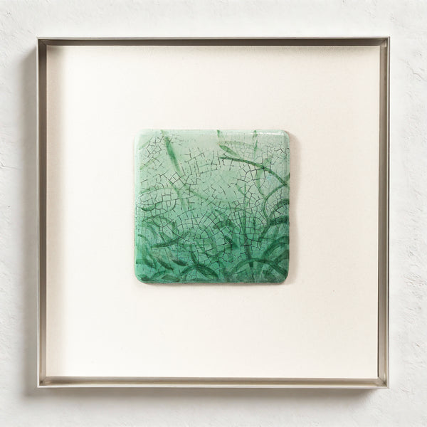 Cyan Field Vein Texture Handcrafted Art