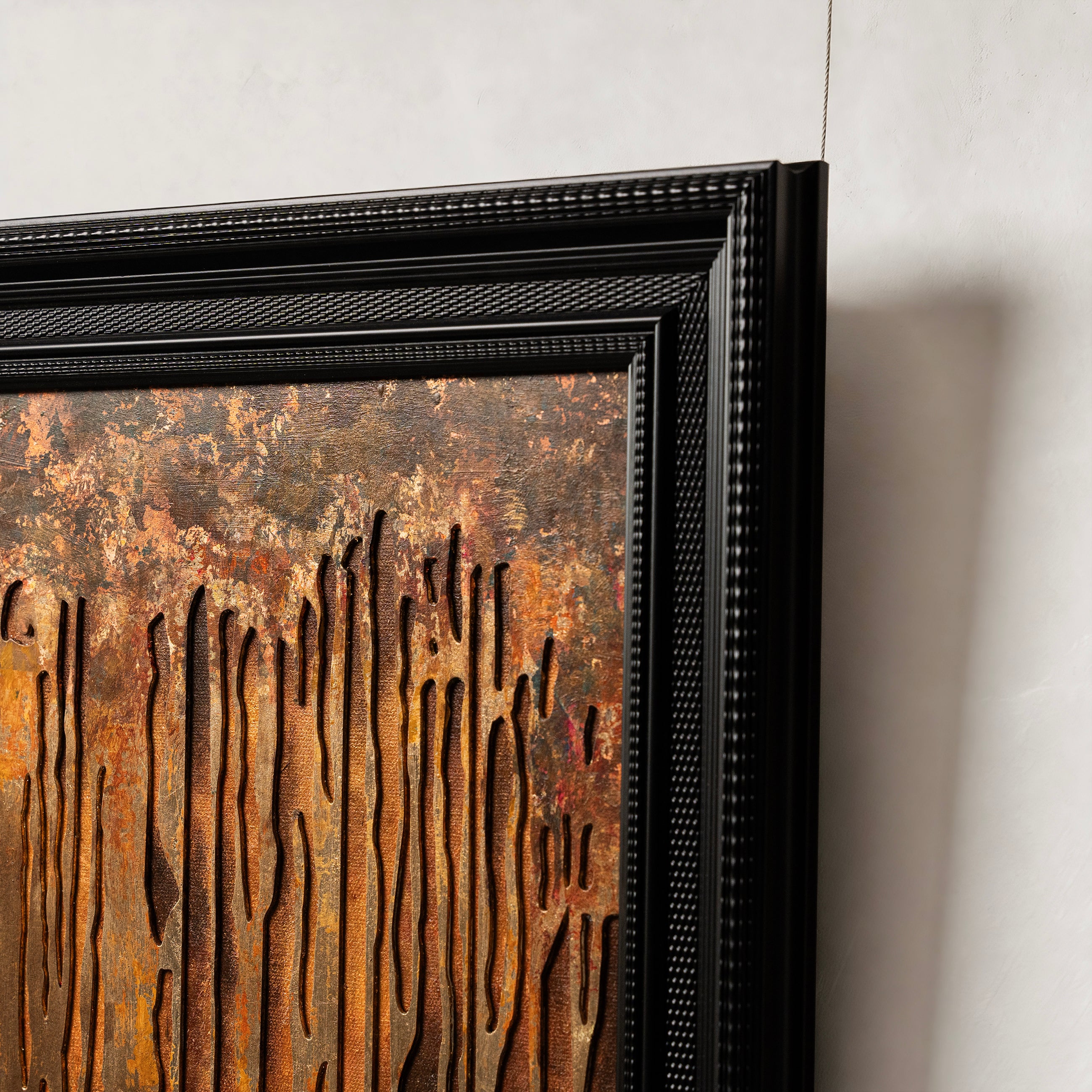 Shimmering Cascade Handcrafted Fired Foil Art