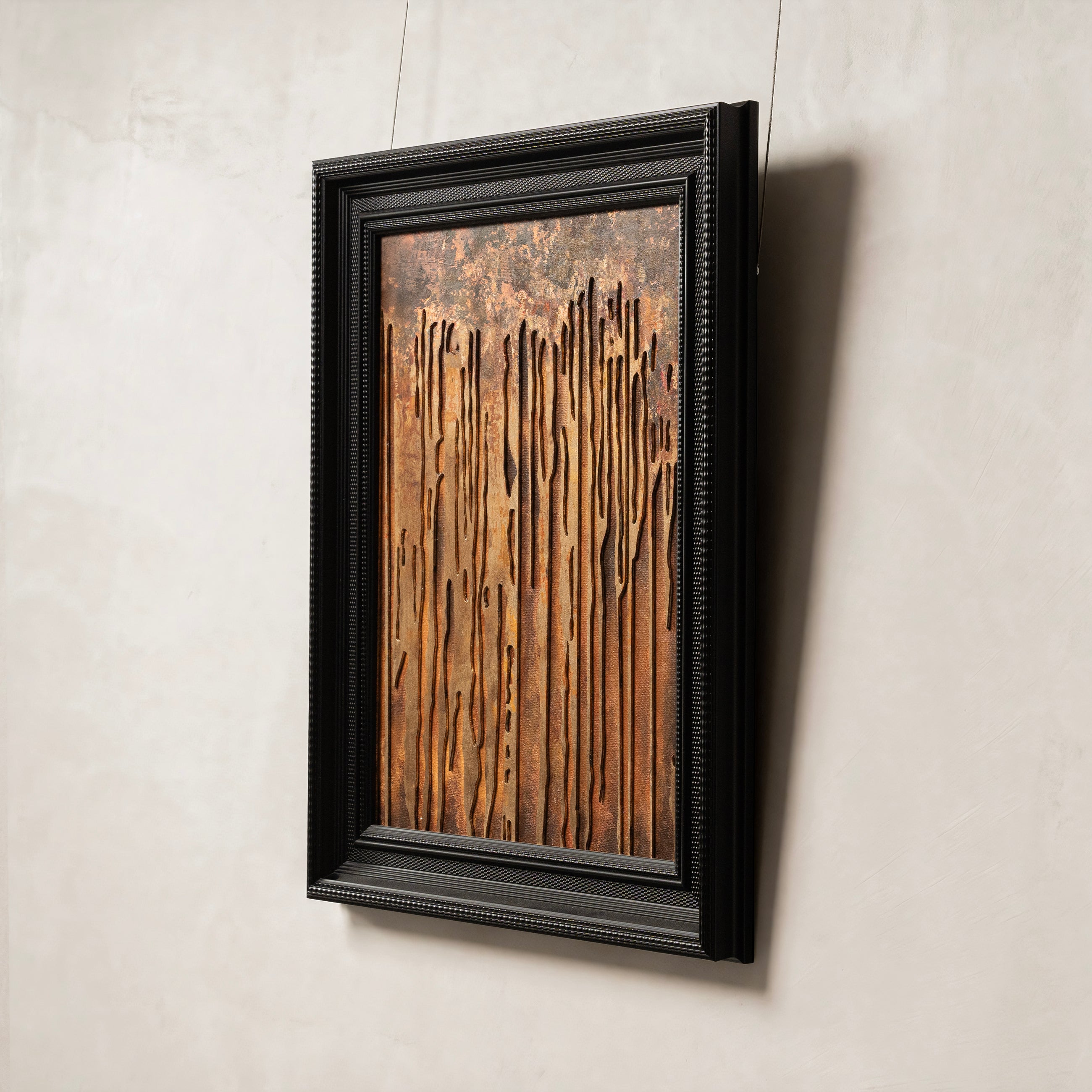 Shimmering Cascade Handcrafted Fired Foil Art