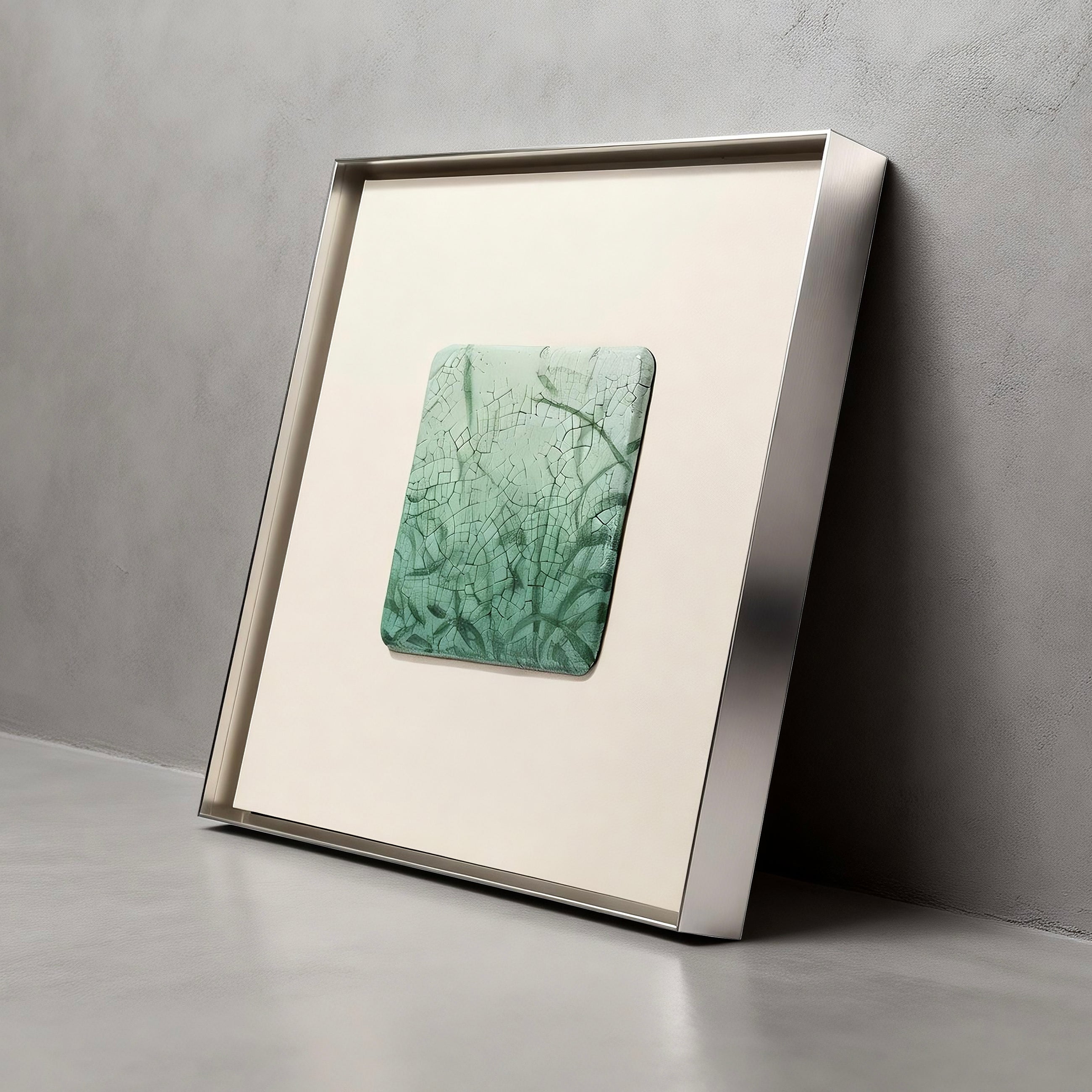 Cyan Field Vein Texture Handcrafted Art