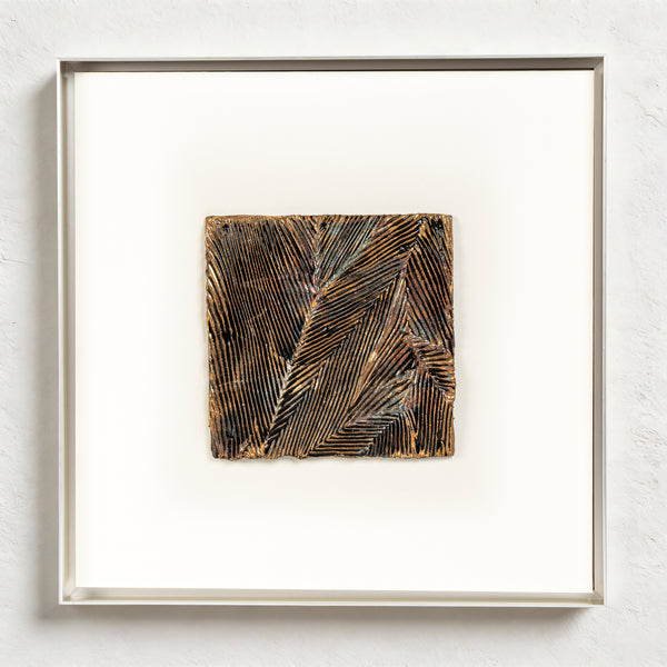 Black Gold Mountain Range Fired Foil Handcrafted Art