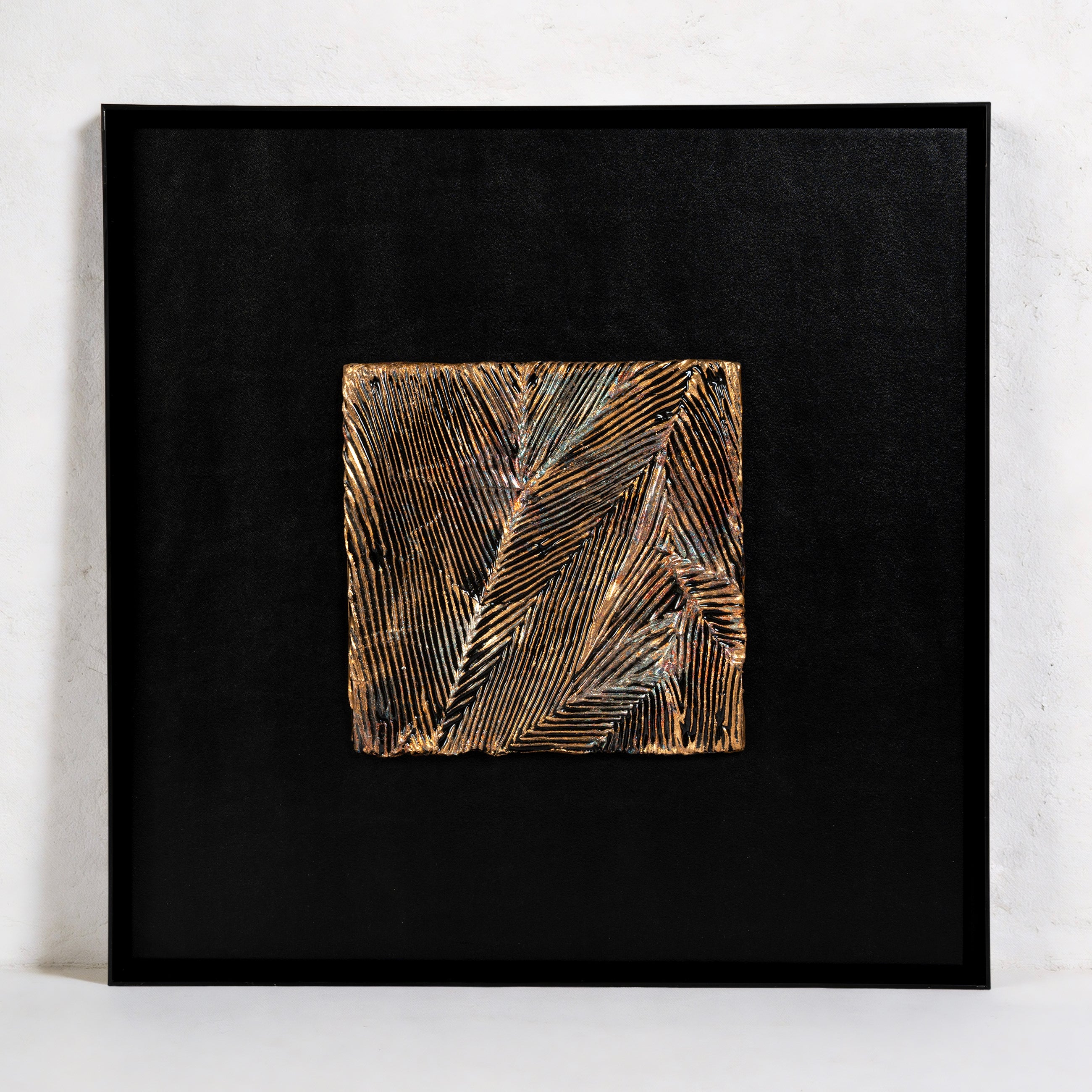Black Gold Mountain Range Fired Foil Handcrafted Art