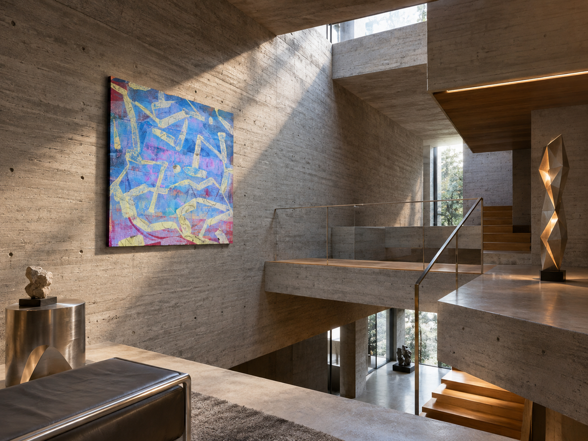 Fractured Blue — interior display illustration