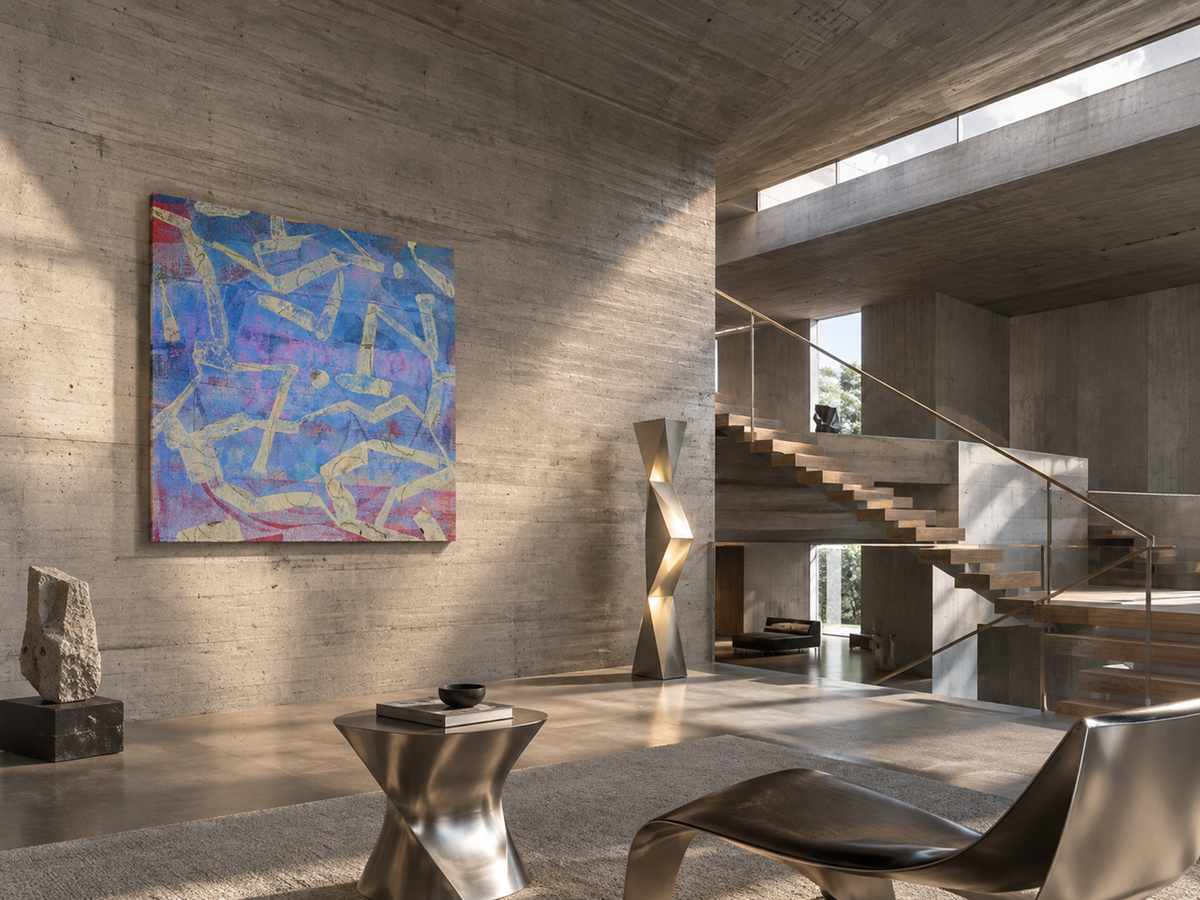 Fractured Blue — interior display illustration