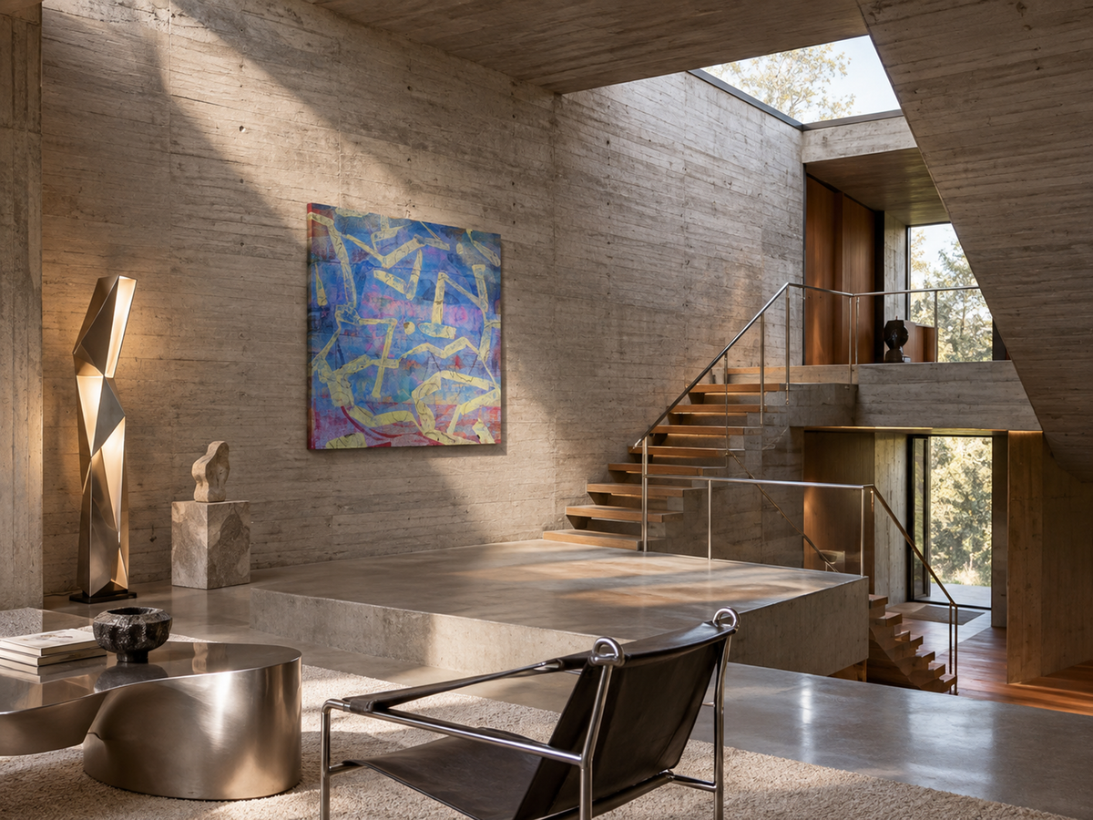 Fractured Blue — interior display illustration