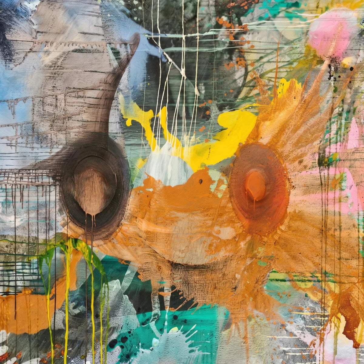 Golden Flame Ripples by Jie (Peng Jie) — artwork detail